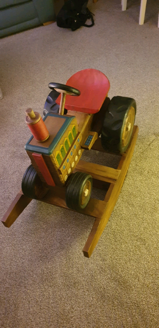wooden rocking tractor